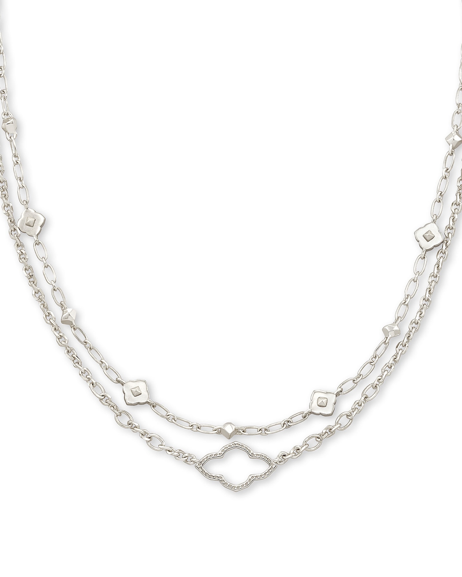 Kendra Scott Abbie Multi Strand Necklace in Silver | Plated Brass/Metal Rhodium